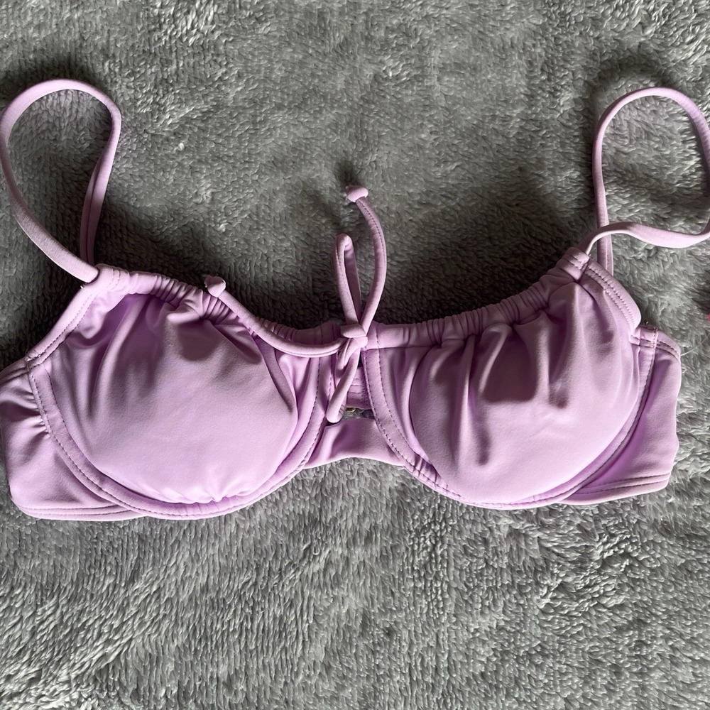 Xhilarationโข - Juniors' Shirred Underwire Bikini Top - Lavender - Size Medium